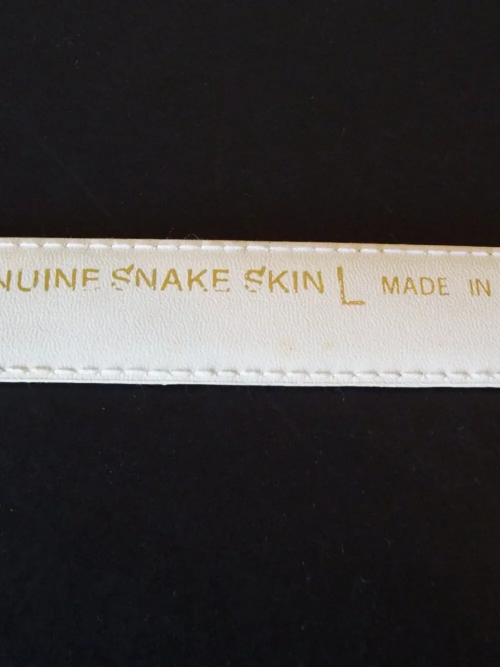 Vintage Genuine Snake Skin Ladies Belt, Pale Yellow Beige, L Taiwan